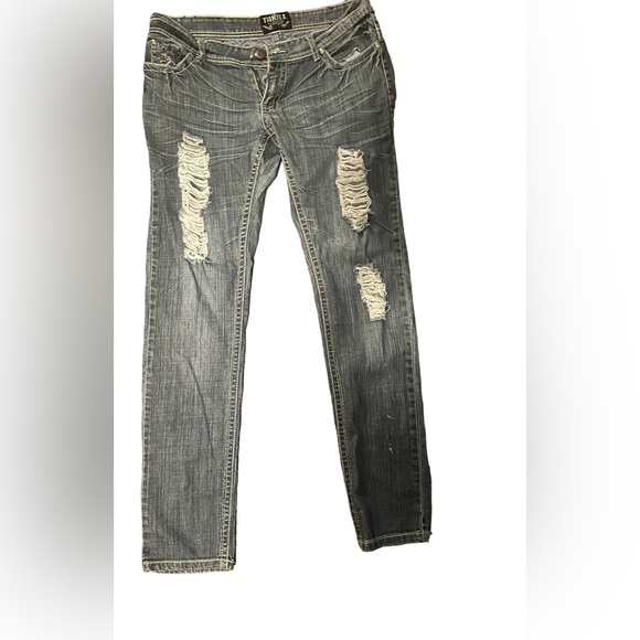 Thrill Denim - Distressed low rise Thrill Jeans